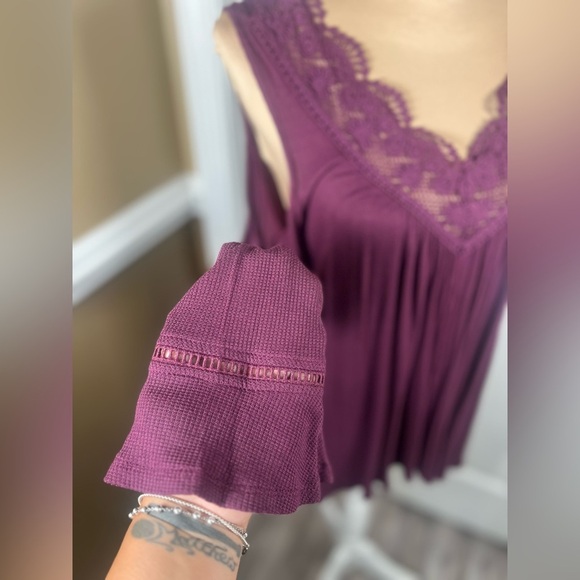 Living Doll Purple Lace Trim Top NWT Small - Picture 12 of 12